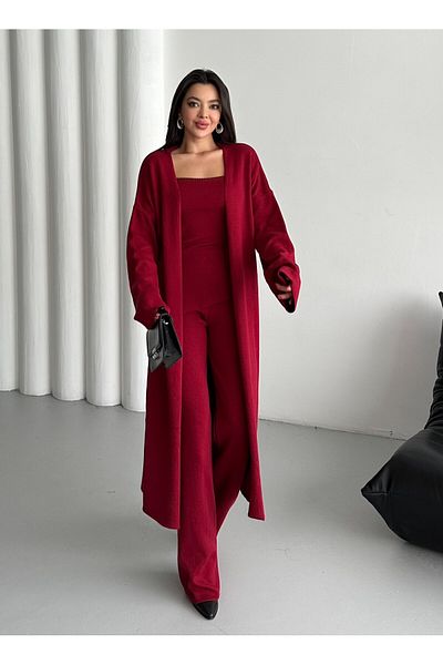 Laluvia Claret Red Valencia Dreifach-Strickset-00600
