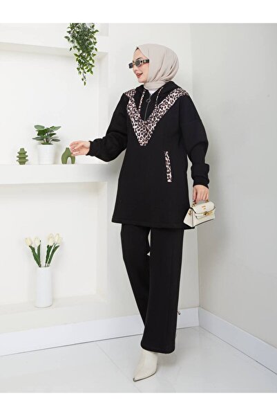 Miraydın Butik V Detailed Leopard Double Set