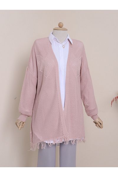 Modamorfo Kurze Strickjacke mit Quasten