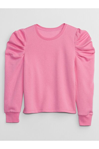 GAP Kız Çocuk Pembe Balon Kol Fleece Sweatshirt