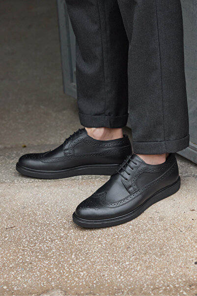 Vantaggio Santos Чорний 100% натуральна шкіра Чоловічі класичні повсякденні черевики