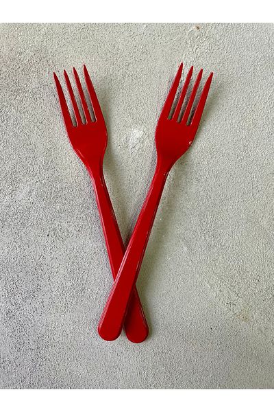Meyofficial Red Plastic Fork 10 Pieces