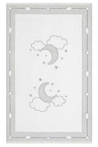 Eko Halı NOA BABY NB 01 GREY Yıkanabilir Çift Taraflı Yumuşak Dokulu İnce Çoc...