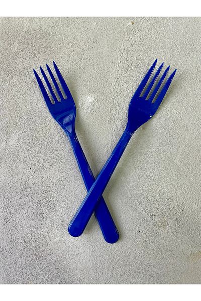 Meyofficial Navy Blue Plastic Fork 10 Pieces