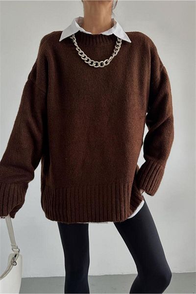 Jose Clothing Плетено яке с дълъг ръкав и кръгло деколте от премиум колекция с мека текстура
