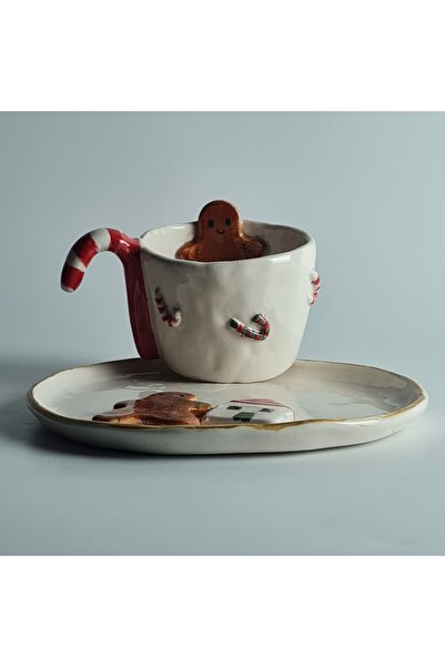 dasartandceramic Gingerbread Temalı Yılbaşı Çay-Kahve Fincanı