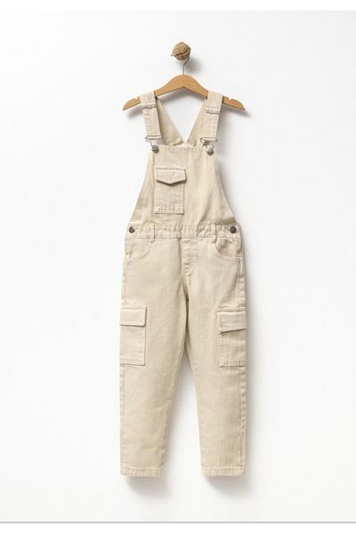 Ufuk Çizgisi Unisex 6-8 Year Old Pocket Detail Raw Salopette