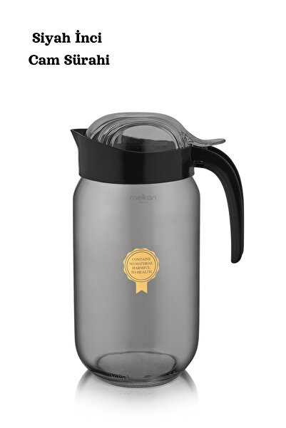 Melkan Home Siyah İnci Cam Sürahi 1 Litre Cam Sürahi & Karaf
