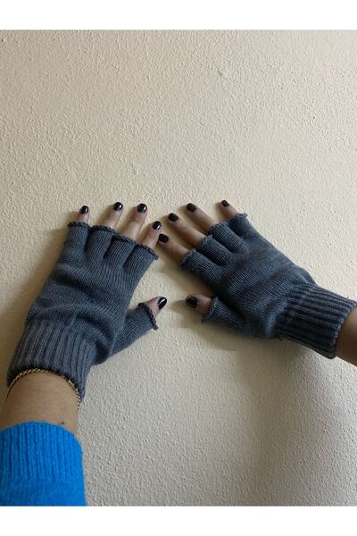 sema aksesuar Parmakları Kısa Kesik Kışlık Eldiven - Triko Kesik Parmak - Parmaksız - Hediye Yeni Yıl Yılbaşı