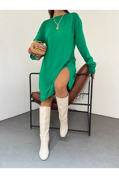 Modamorfo Raglan Sleeve Plain Knitwear Tunic