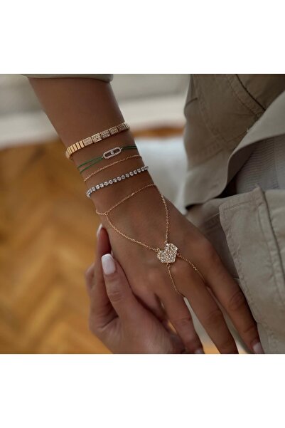 SU PERİSİ TAKI BİJUTERİ Vip Seri Gold Zirkon Taşlı Kalp Detaylı Şahmeran