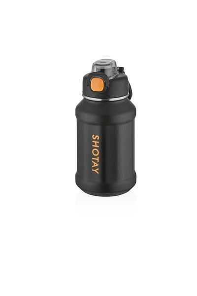 Shotay St 8237 Black Flask with Steel Straw720Ml