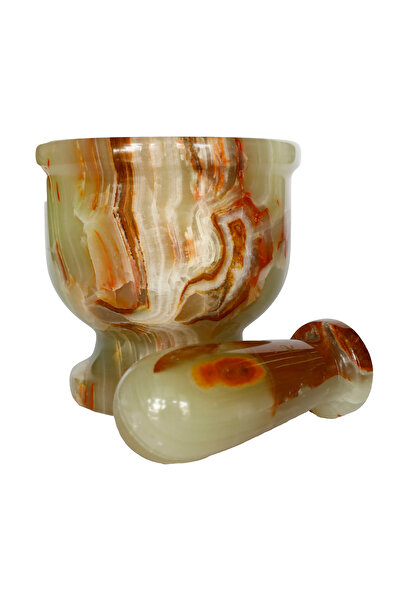 taru pasaj "Doğal Oniks Taş Havan - Mutfak ve Hediyelik El Yapımı Özgün Tasarım"