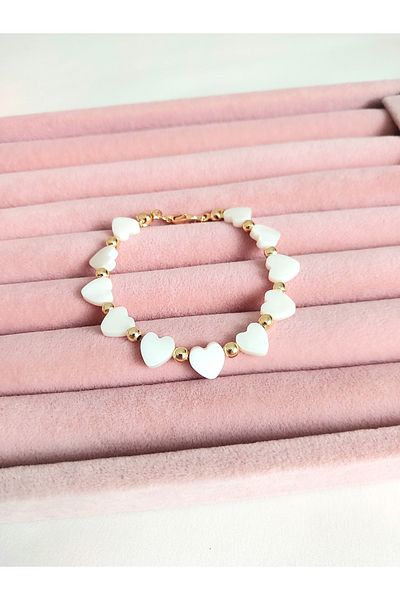 Alexis Carrel Hearted Mother of Pearl Natural Stone and Dorica Bracelet