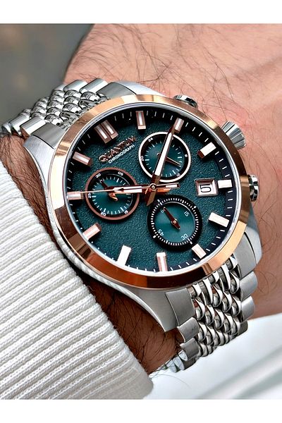 Quantum Function Silver Color 10 Atm Waterproof Steel Band Steel Case Men's Wristwatch 1165.590