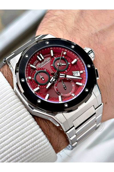 Quantum Functions Active 10 Atm Waterproof Steel Band Steel Case Men Wristwatch 1081.380