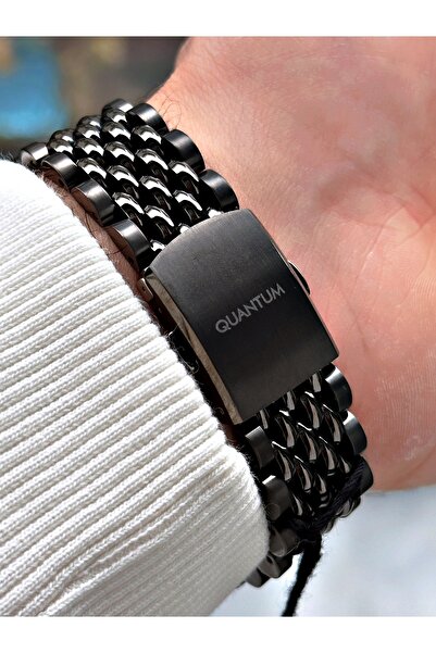 Quantum Smoke Color 10 Atm Waterproof Men's Wristwatch - Steel Band and Case Detail 1165.070