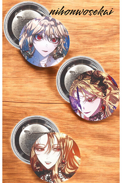 nihonwosekai 3 ADET Roxana Manhwa Anime Buton Rozet 37mm