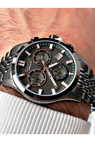 Quantum Smoke Color 10 Atm Waterproof Men's Wristwatch - Steel Band and Case Detail 1165.070