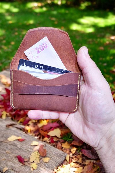 Leather Cy Slimport Tan Genuine Leather Men's Women's Card Holder Wallet Name Writing Included Handmade Unisex Card Holder