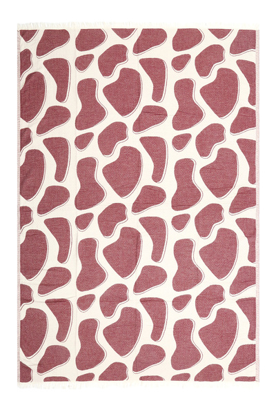 Cottella MAMBO - ÇAKIL TAŞI Desenli %100 Pamuklu Tek Kişilik Yatak Örtüsü TV Battaniyesi