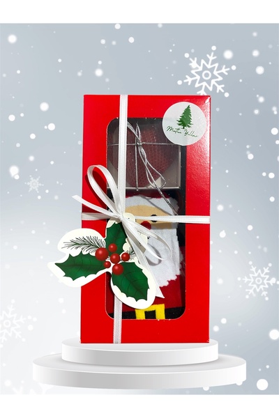 DKY YILBAŞI YENİ YIL ÇORAP VE KALP MUM HEDİYE SETİ / HEDİYE PAKETİ