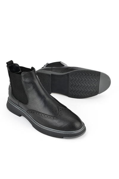 Ziya , Erkek Hakiki Deri Bot 1431024Z6606 Siyah