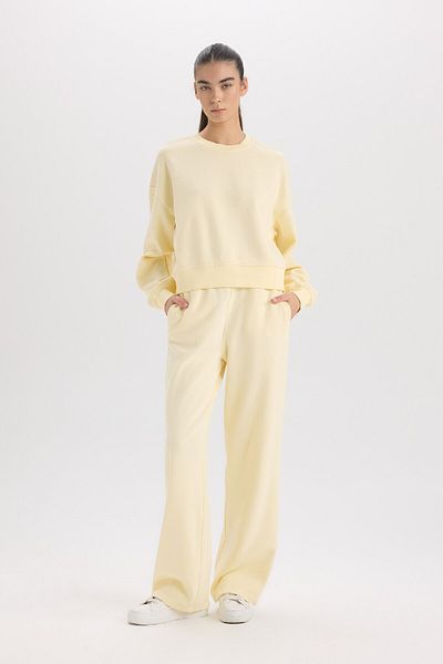 DeFacto Pantaloni de sport cu picioare largi, drepte, de mărime standard - cu buzunare drepte și talie elastică E4739AX24CW
