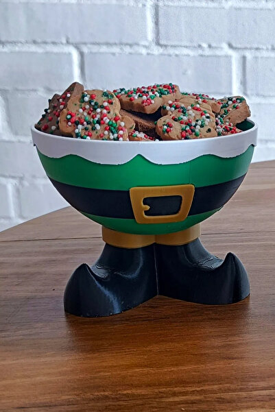 MEK Green Christmas Themed Decorative Candy Bowl