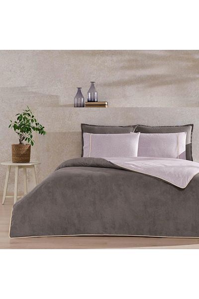 STOREMAX Gray Single Cotton Riven Duvet Cover Set