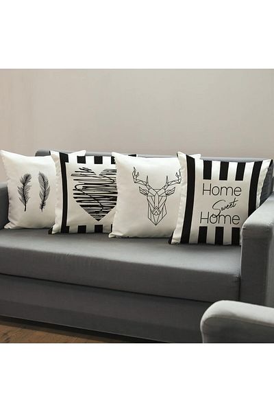 STOREMAX Lvnshop 111705   - Home Sweet Home 4-Piece Designed Decorative Throw Pillow Pillowcase Set