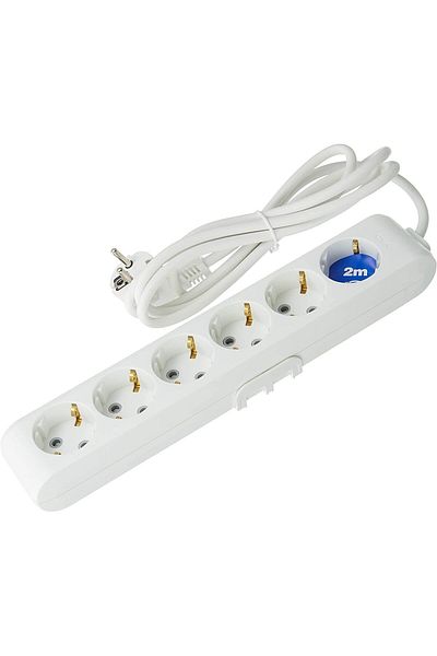MCreative Multi-Let Six Socket Grounded Wired Child Proof 2 Mt