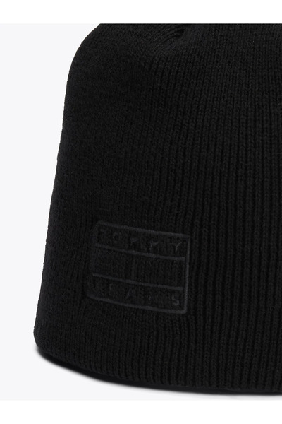 Tommy Hilfiger Erkek Dokuma Kumaş Rahat Günlük Siyah Bere AM0AM12934-BDS