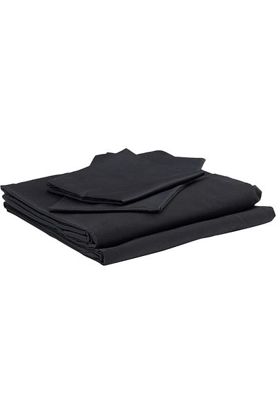 STOREMAX Gkcreative 60179214   Basic Satin Duvet Cover Set, Double, Black Strbuyx 1073147