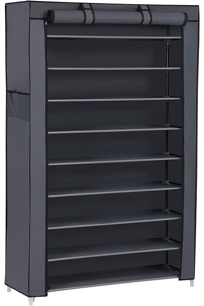 STOREMAX Jvnnastore Dustproof Encased 10 Tier Shoe Rack, 88X28X160 Cm, Gray, Rxj36G Trendyfr 646