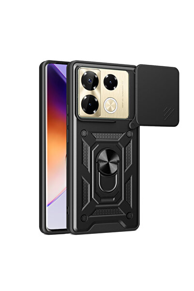 Hatreds İnfinix Note 40 Pro Uyumlu Magnetic Standlı Sürgülü Kamera Korumalı T...
