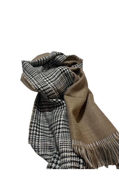 baderin Double Side Pacquered Patterned Thick Wool Shal Scarf