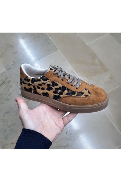 WHİTE LİNE PANTOF DE SPORT ORTOPEDIC DE FEMEI CU TALPA DE CAUCUC CU MODEL DE LEOPARD
