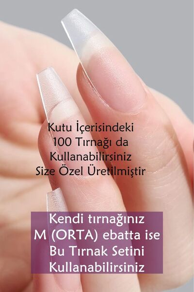 Easy Beauty 100 Adet MEDIUM Küt Orta Uzunlukta Jel Protez Tırnak Tips