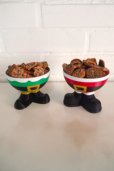 MEK Red Christmas Themed Decorative Candy Bowl