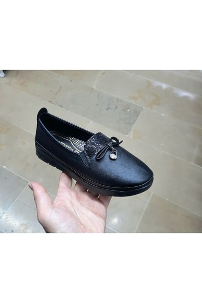 BRGL Women's Daily Orthopedic Stone Detailed Soft Leather Shoes