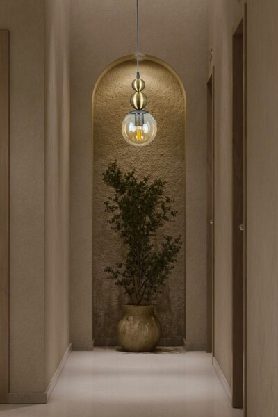 Fer Avize Nesrin Modern Tasarım Koridor Hol Mutfak Salon Cafe Tekli Avize