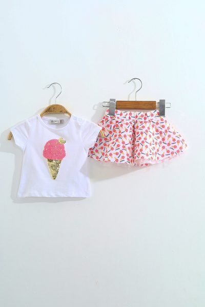 LC Waikiki Toontoy Girl's Sequin Skirt Set