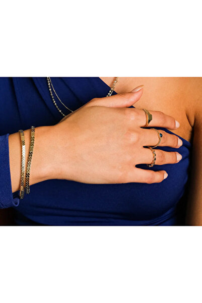 Safir Kuyumculuk Altın Nazar Boncuğu Yüzük