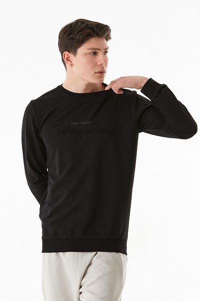 Fulla Moda Κείμενο ανάγλυφο φούτερ με λαιμόκοψη
