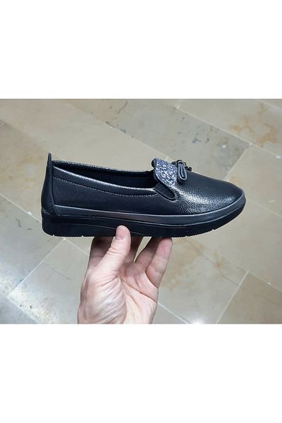 BRGL Women's Daily Orthopedic Stone Detailed Soft Leather Shoes