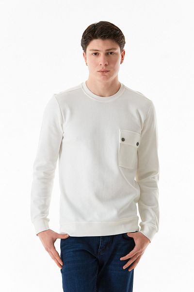 Fulla Moda Basic Pocket Crew Neck Sweatshirt
