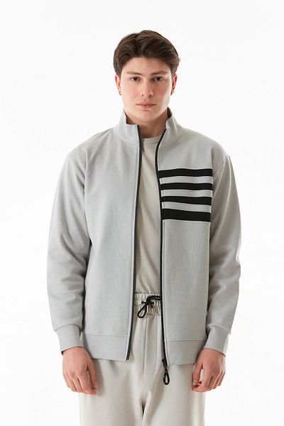Fulla Moda Φούτερ με γιακά με ρίγες στο πλάι