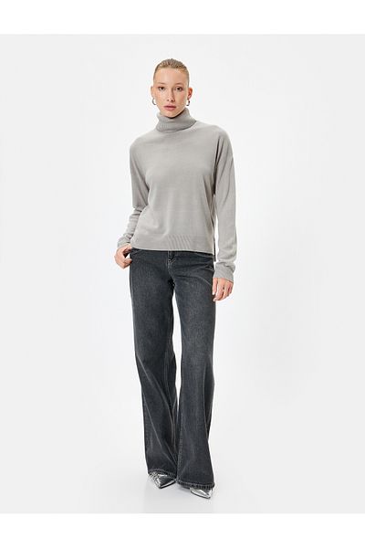 Koton Basic Knitwear High Top Sweater Long Sleeve Soft Textured