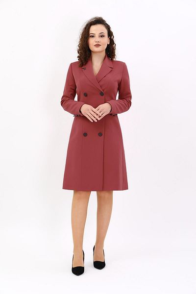 ÖNDER ÖZSOY Jachetă rochie blazer color cărămidă